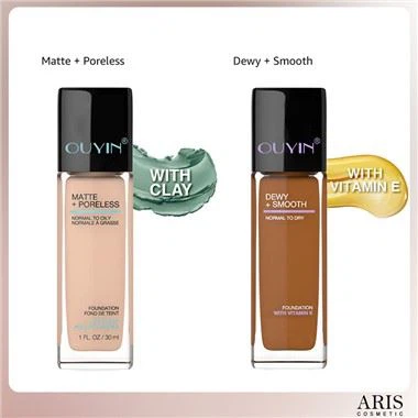 Cakupan Penuh Alas Bedak Cair Klasik Ivory Oil-Free